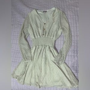 J for Justify Sage colored dress with long sleeves
